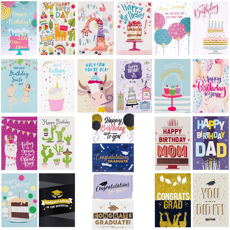 Bargain Paradise 100 All Occasion Greeting Cards- 100 Eye Catching Designs with Greeting Card Organizer Box- Friendship, Anniversary, BFF, Thank You, Wedding Cards & More- 4 x 6 inches with 100 Envelopes - Image 2